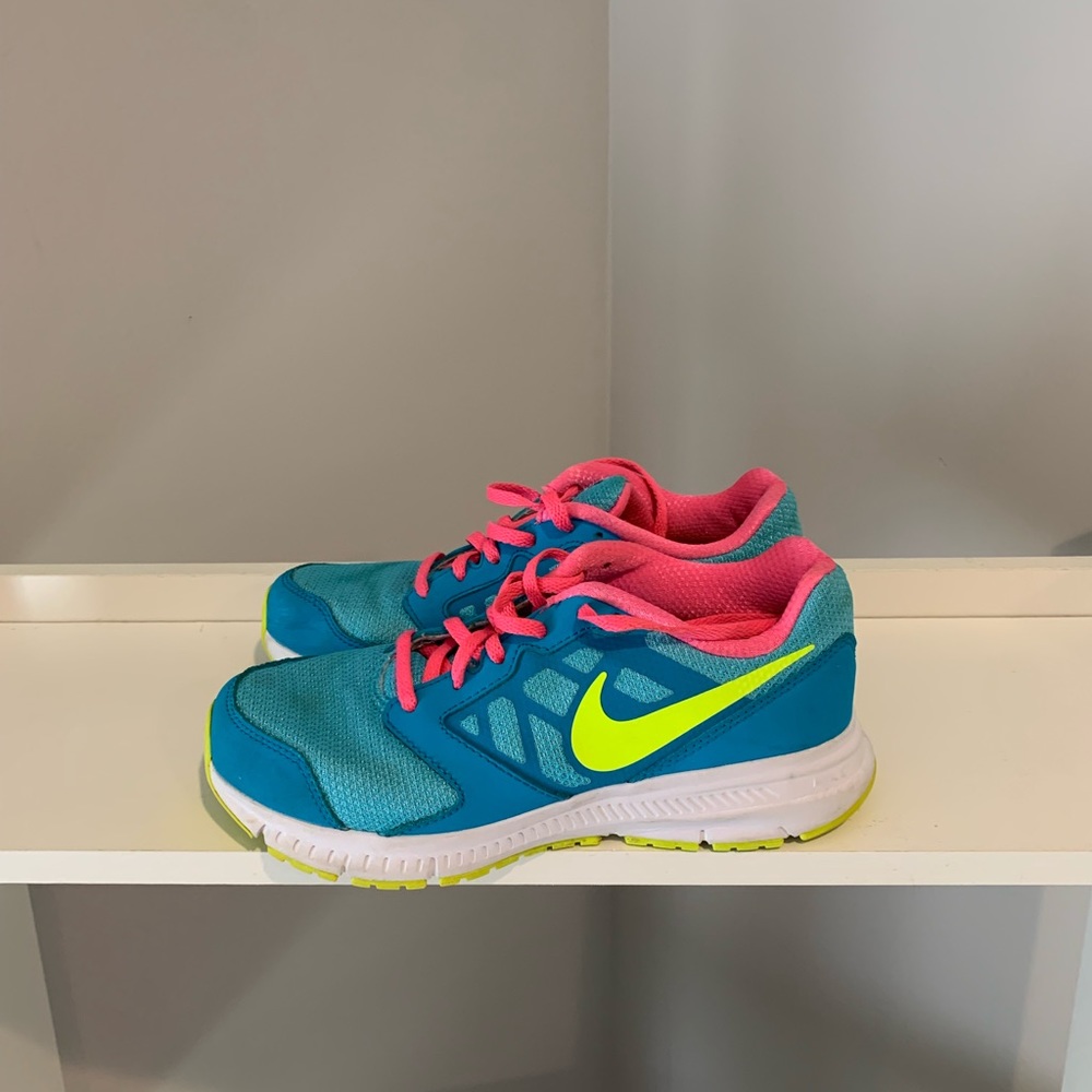 NIKE DownShifter 685167-400 Youth Girls Running Shoes Blue Pink Size 3.5